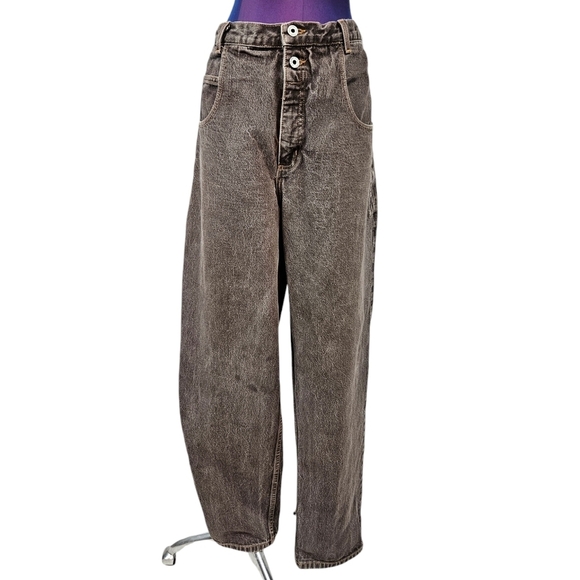 Vintage Guess Stonewashed Black Denim Barrel Jeans Size 38x34 Men's B58 - Picture 4 of 13